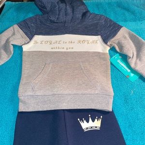 Designed hoodie and sweatpants